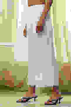 Off-White Viscose Solid Straight Palazzo image number 2