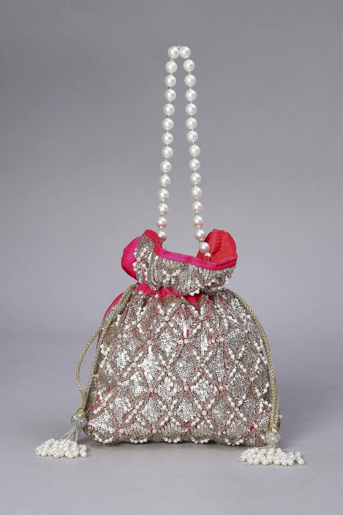 Fuchsia Fabric Potli Bag image number 1