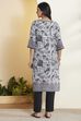 Berry Cotton Straight Kurta image number 5