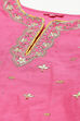 Pink Cotton Blend Straight Kurta Churidar Suit Set image number 1
