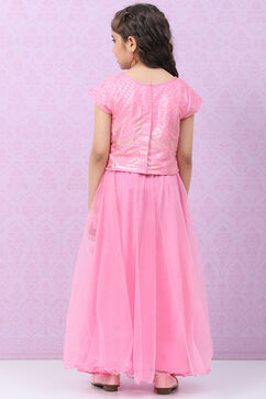 Pink Viscose Lehenga Set image number 4