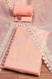 Peach-Coloured Floral Embroidered Unstitched Suit Set image number 0