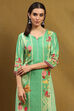 Grey Floral Block-Printed Regular Fit Straight Kurta image number 1