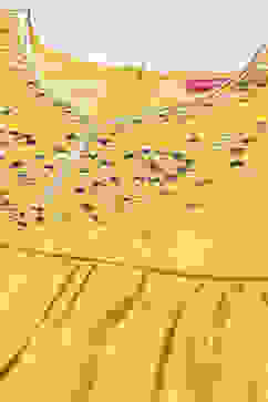 Mustard Yellow Nylon Gathered Kurta Sharara Suit Set image number 1