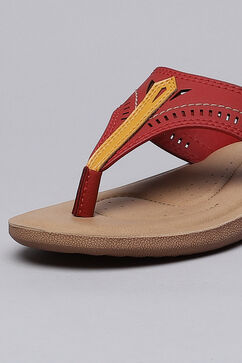 Orange And Red Pu Formal Flats image number 1