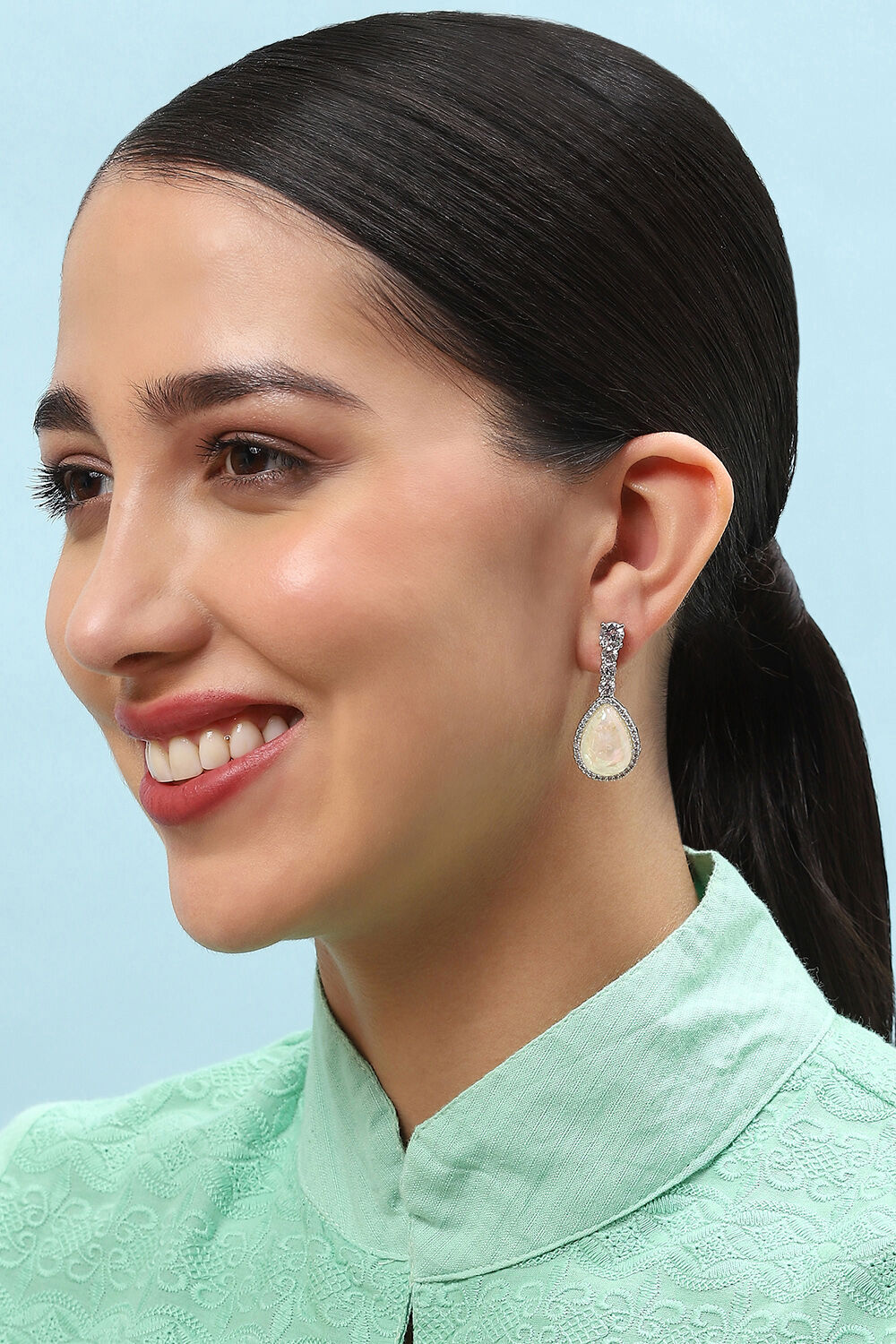 White Brass Earrings image number 1