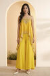 Yellow Modal Satin Asymmetric Suit Set image number 5