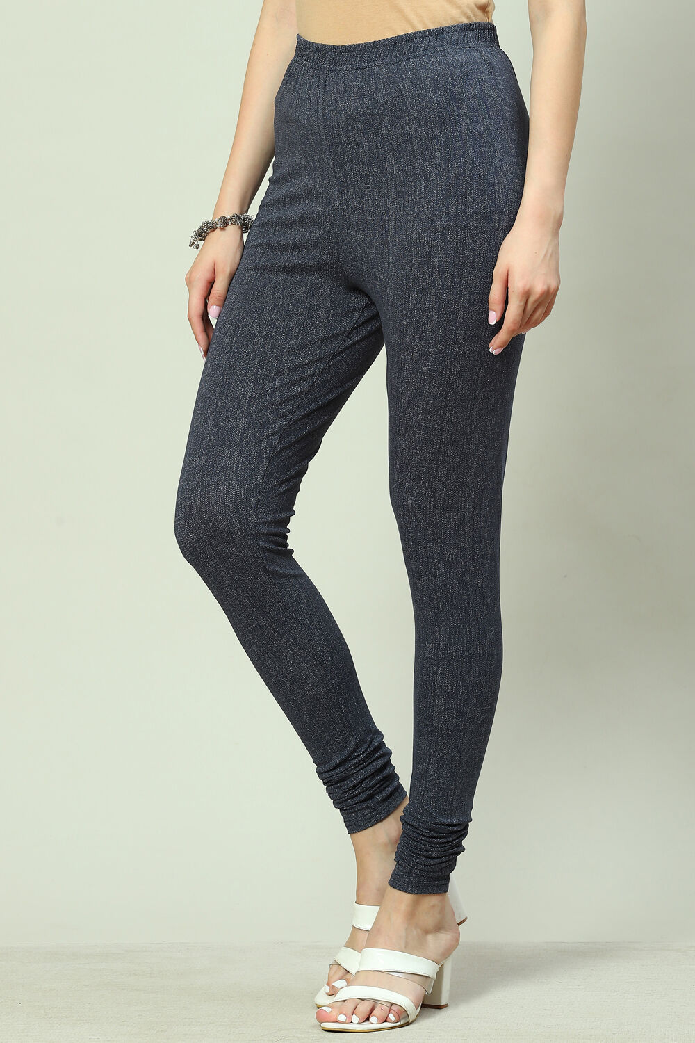 Blue Viscose Blend Legging image number 2