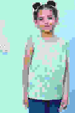 Apple Green Cotton Printed Top image number 0