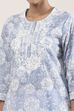 Powder Blue Cotton Printed Short Kurta image number 1