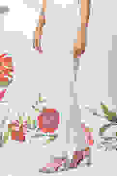 Rohit Bal Off White Silk Straight Embroidered Suit Set image number 3