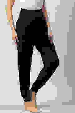 Black Viscose Relaxed Joggers image number 3