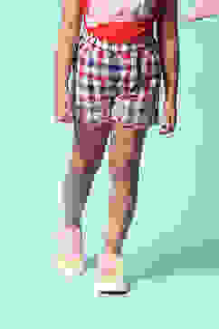 Red & Blue Cotton Shorts image number 5