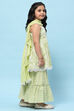 Green Cotton Floral Printed Strappy Peplum Suit Set image number 6
