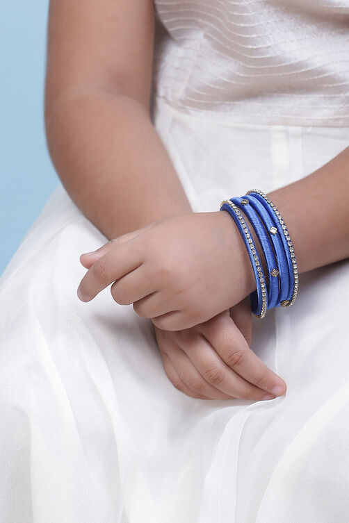 Blue Plastic & Thread Bangles image number 2