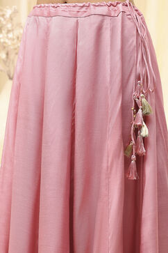 Powder Pink Embroidered Front Open Suit Set image number 2