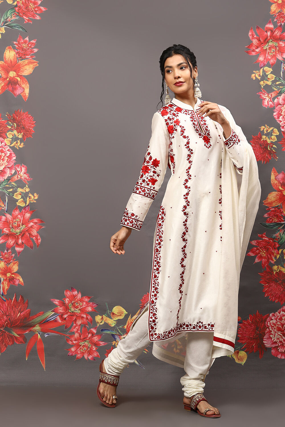 Rohit Bal Indigo Cotton Blend Straight Kurta Suit Set image number 7