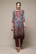 Teal LIVA Straight Printed Kurta image number 5