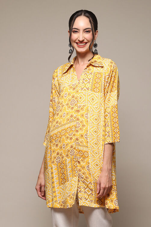 Teal LIVA Straight Printed Top image number 5