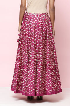 Magenta Flared Cotton Skirts image number 5