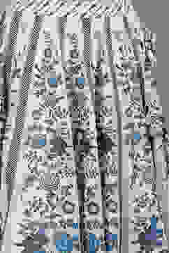 White Blue Cotton Straight Lehenga Set image number 3