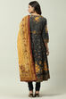 Black Cotton Anarkali Kurta Churidar Suit Set image number 4