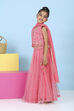 Pink Cotton Satin Solid Regular Lehenga Set image number 3