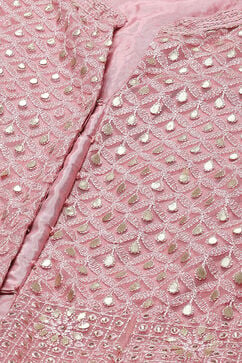 Dusky Pink Flared Kurta Lehenga Suit Set image number 1