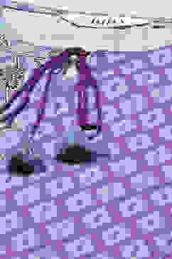 Lavendar Cotton Straight Printed Kurta Slim Pant Suit Set image number 1