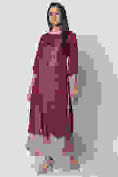 Maroon Straight Kurta image number 0