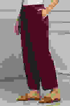 Green-Maroon Viscose Rayon Relaxed Solid Pants image number 2