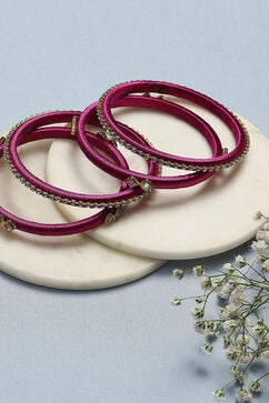 Purple Plastic & Thread Bangles image number 0