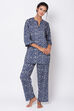 Navy Cotton Two Piece Printed Sleepwear Set image number 2