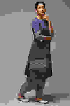 Indigo Cotton Flared Yarndyed 2 Piece Set image number 5