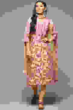 Beige Cotton Kalidar Kurta Churidar Suit Set image number 7