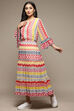 Off White Cotton Blend Tiered Dress image number 3