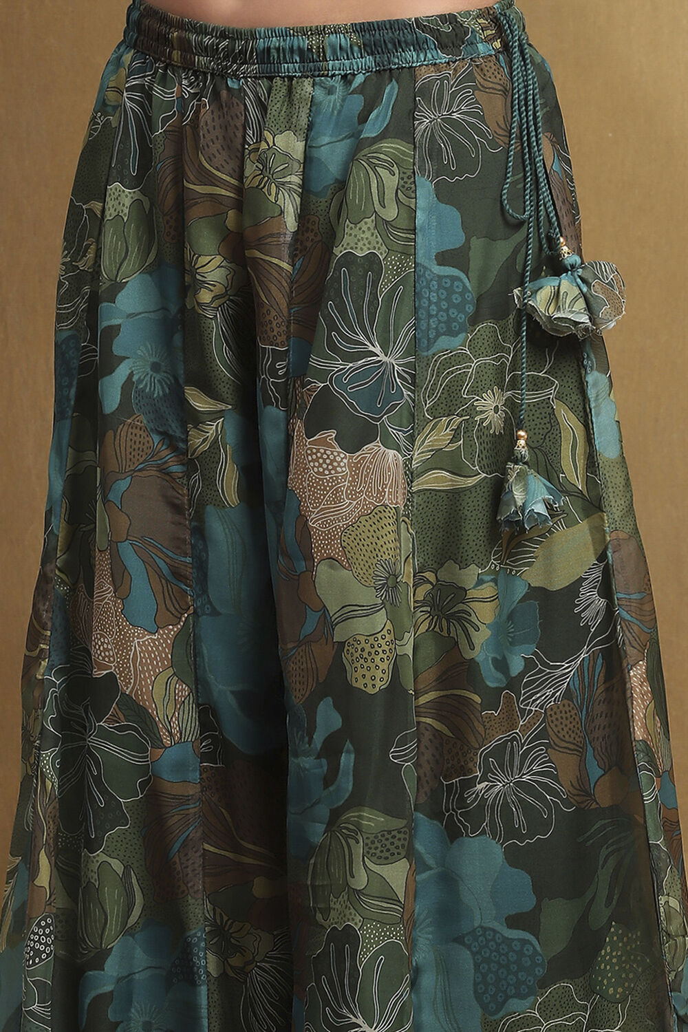 Rust Floral Printed Straight Suit Set image number 2