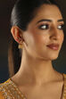 Dark Pink Brass Jhumka image number 3
