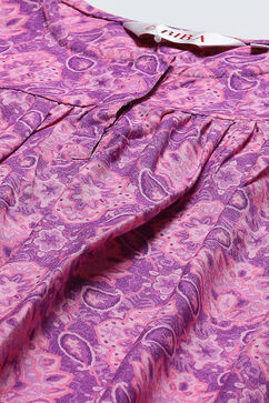 Purple Rayon Printed 2 Piece Sleepwear Set image number 1