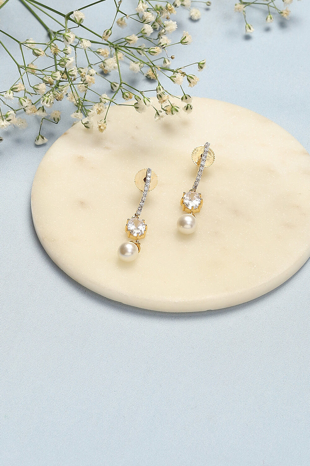 White Brass Earrings image number 0