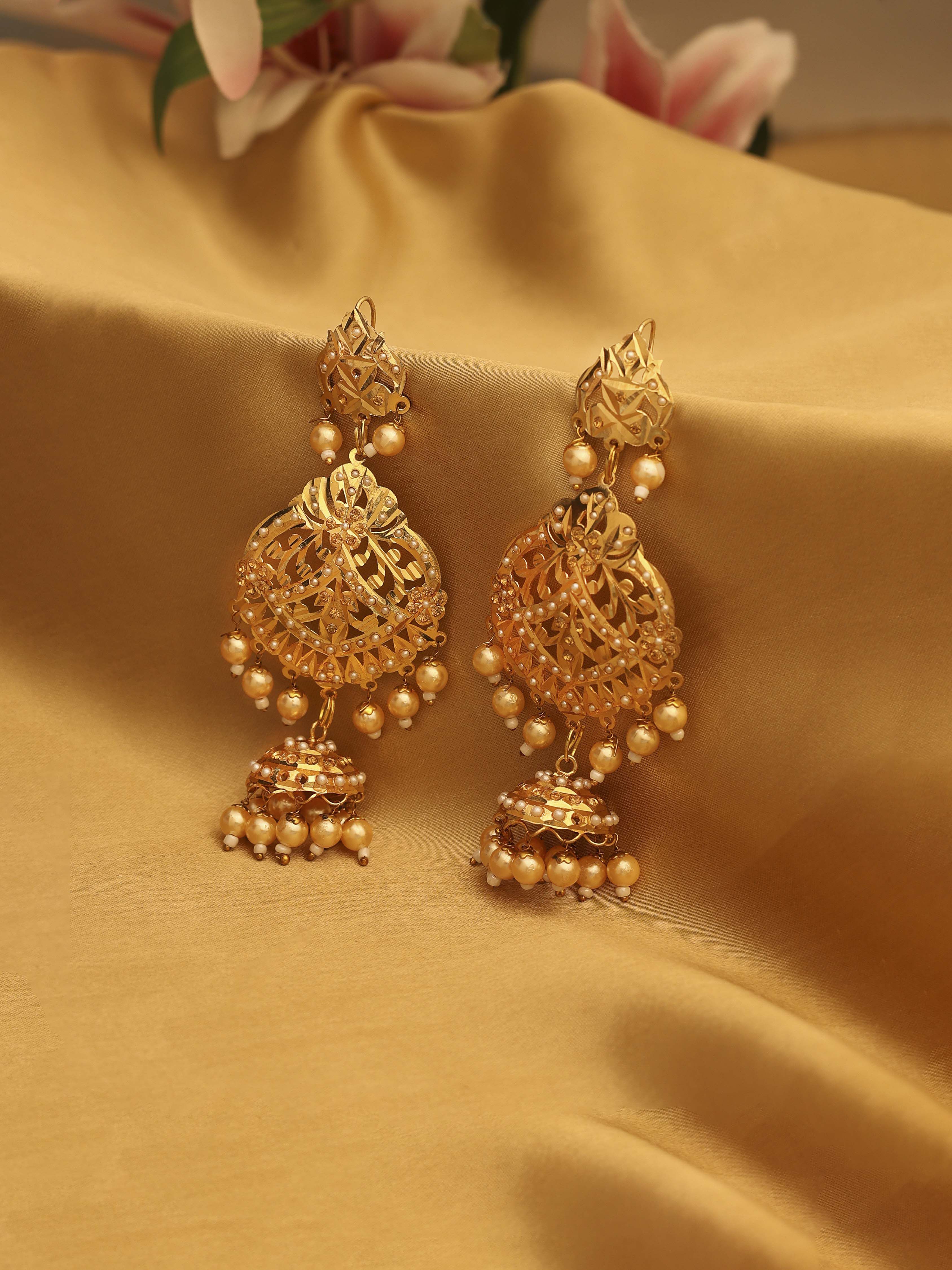 White Gold Plated Brass Jhumkas image number 0