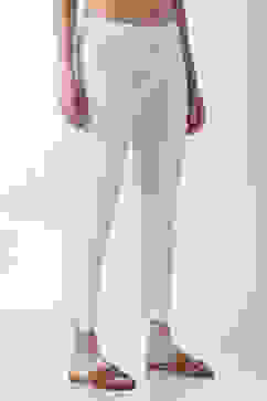 Off White Viscose Blend Pants image number 3