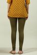 Camel Cotton Blend Solid Churidar image number 4