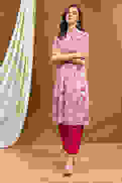 Cream Polyester Straight Kurta image number 5