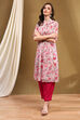 Yellow Teal Polyester Straight Kurta image number 5