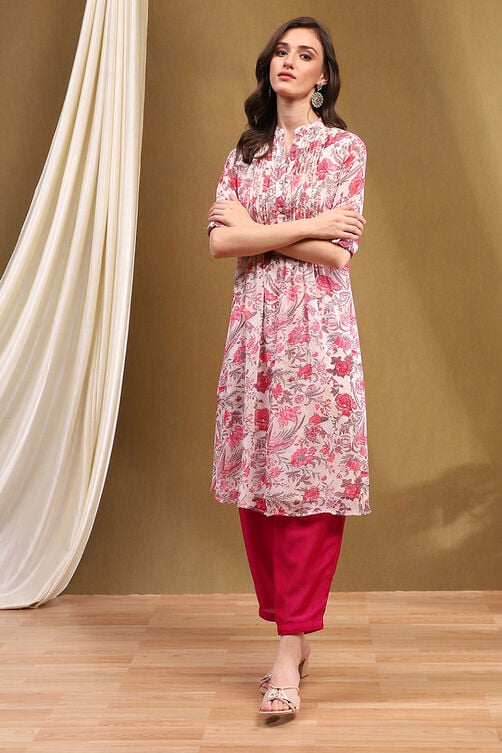 Yellow Teal Polyester Straight Kurta image number 5