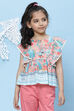 Peach Cotton A-Line Printed Top image number 0