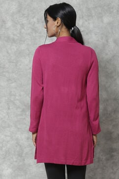Pink Berry Straight Acrylic Solid Shrug image number 5