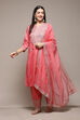 Coral Polyester Straight Kurta Salwar Suit Set image number 0