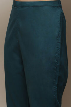 Teal Cotton Printed Unstitched Suit Set image number 3